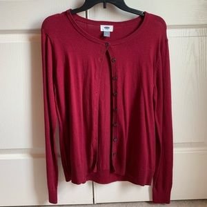 Old Navy maroon cardigan